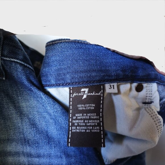 7 For All Mankind STANDARD Distressed Blue Jean Size 31 - Picture 6 of 7